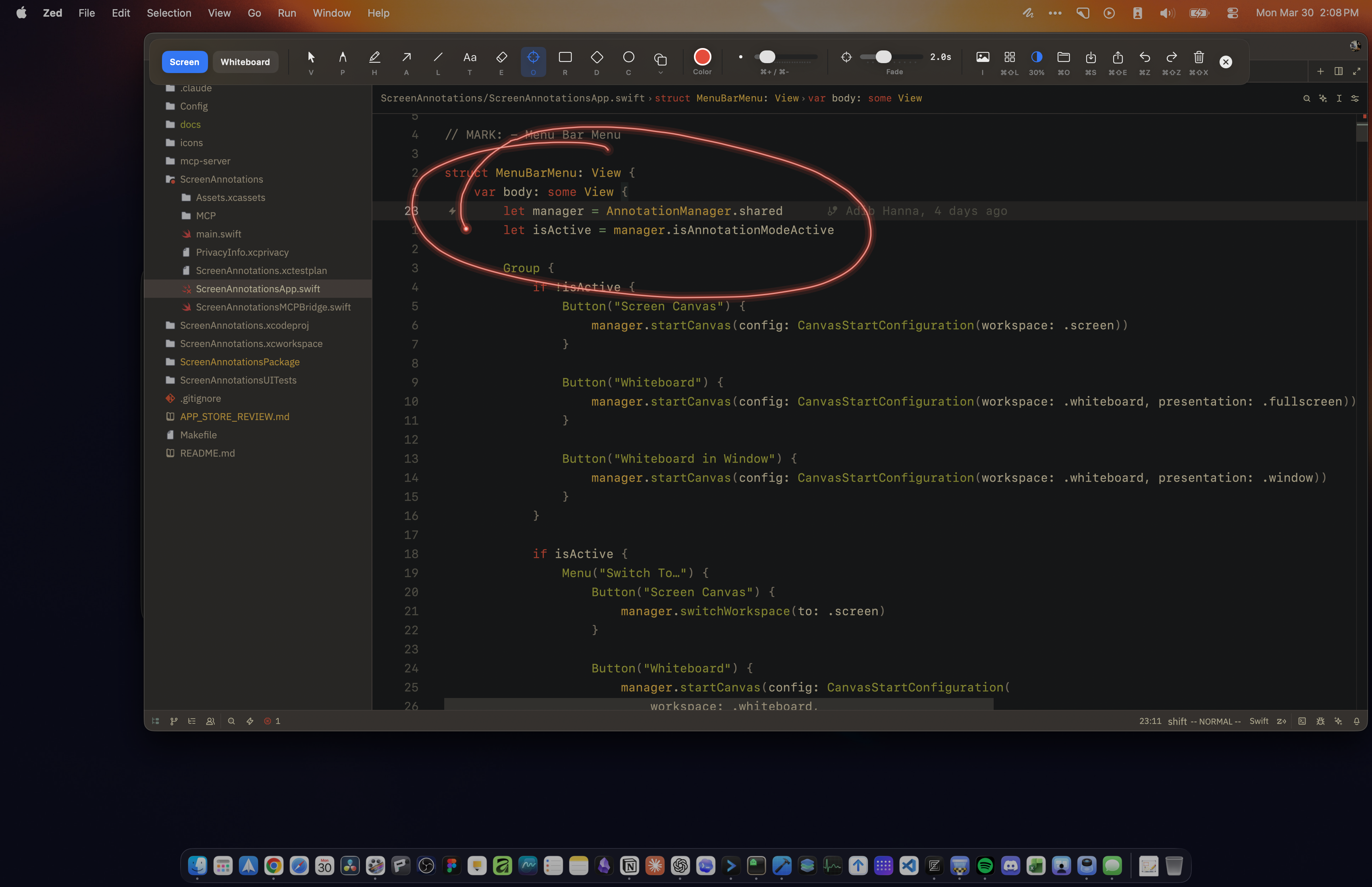 Annotation overlay on desktop